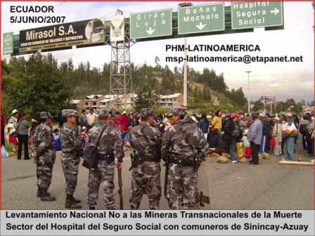 Llevan dos días de levantamiento nacional contra las concesiones mineras en Ecuador