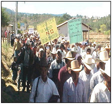 Marcha contra minera Oracle Energy en Santa Bárbara, Honduras