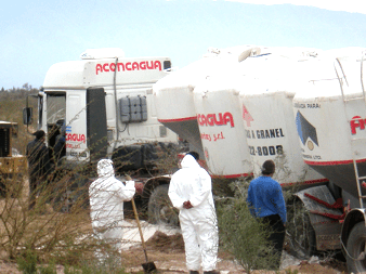 Camión con insumos para mina La Alumbrera se accidentó en La Rioja