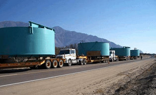 Un bloqueado de los camiones en Cafayate