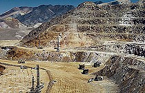 Vista de la explotación de oro y otros metales en Veladero