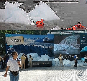 Exhibieron en Buenos Aires 20 toneladas de hielo de un glaciar