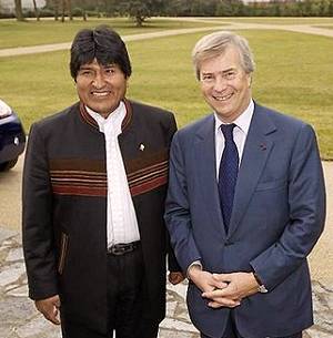 Evo Morales, presidente de Bolivia con Vincet Bolleré