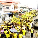 Marcha de mineros en Guyana