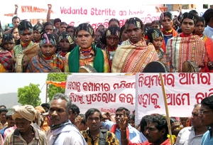 Protestas del pueblo dongria kondh contra minera Vedanta
