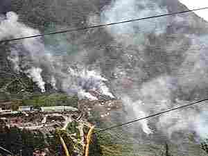 Incendio de viviendas próximas a mina Porgea (archivo abril 2009)
