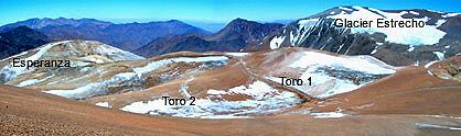 Glaciares en el área de explotación de Pascua Lama