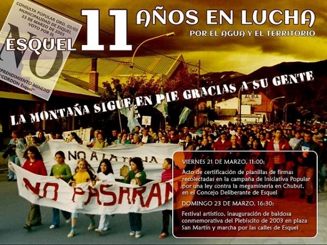 11º aniversario del señero plebiscito de Esquel y cierre de “La Otra Campaña” de Iniciativa Popular