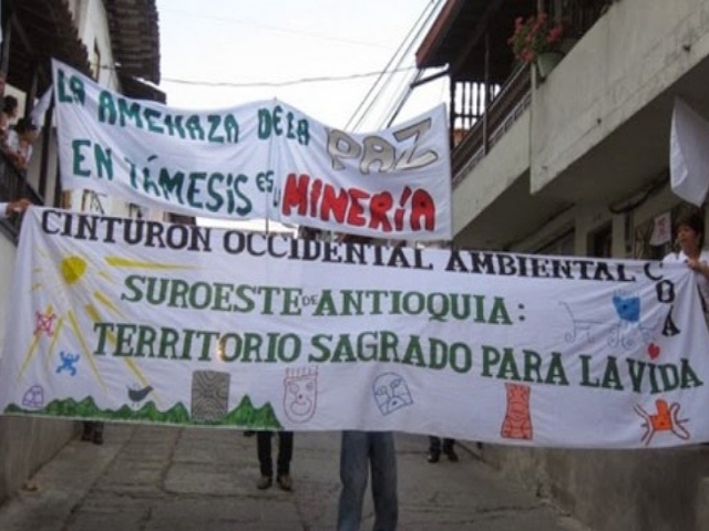 Siguen las manifestaciones pacíficas contra la minería en Antioquía