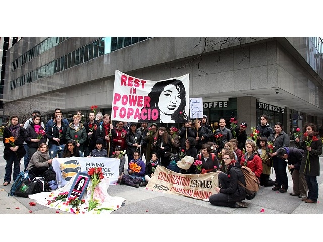 Conmemoración en Toronto por asesinato de joven opositoraa mina de Goldcorp/Tahoe Resources