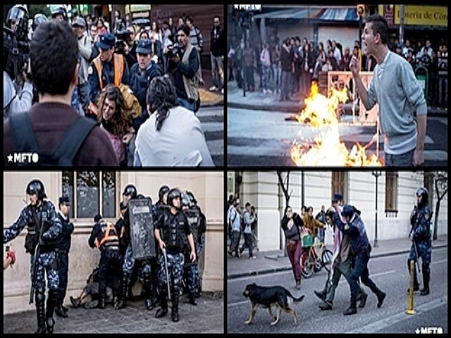 Represión policial y detenidos durante la reforma de la Ley Ambiental Provincial