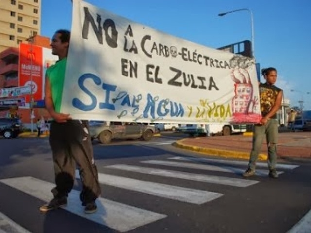 No a la carboeléctrica en el Zulia ni a la explotación de carbón en el río Socuy, si al agua y a la energía limpia del Parque Eólico de la Guajira