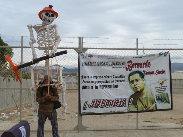 Recuerdan con protesta a Bernardo Vásquez, opositor de proyecto minero asesinado en Oaxaca