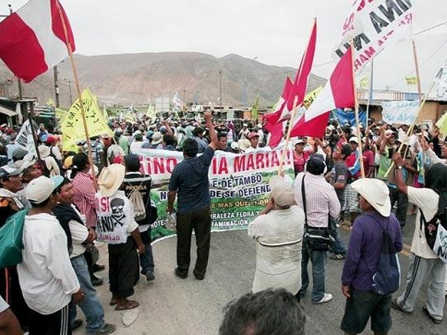 Prosiguen las protestas después que Humala descartara suspensión de Tía María