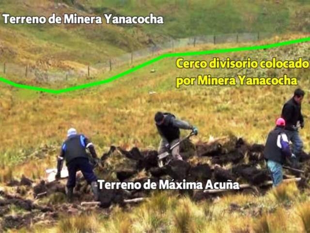 Nuevamente, policía y trabajadores de Minera Yanacocha ingresaron a terreno de Maxima Acuña y destruyeron pequeña construcción