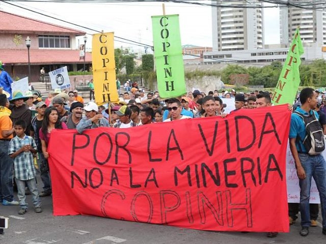 COPINH manifestó en Tegucigalpa contra la actividad minera en Honduras