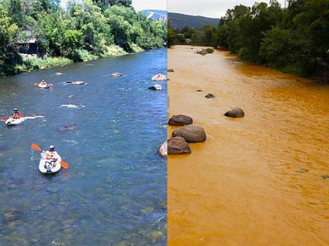 Un catastrófico derrame tóxico minero mancha de amarillo un río en Colorado