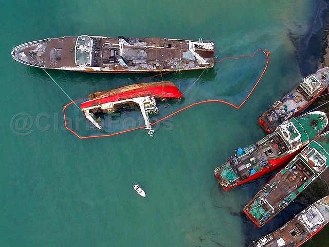 Vecinos de Peninsula Valdés preocupados por derrame de combustible de buque y falta de polìticas ambientales