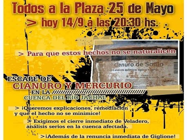 El derrame de cianuro en Veladero desencadena asambleas y movilizaciones urgentes