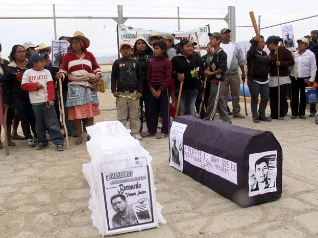Toma simbólica de minera en San José del Progreso exigiendo la salida de empresa canadiense