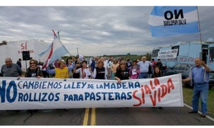 Desde la ruta, Gualeguaychú exigió al gobierno que frene la derogación de la Ley de la Madera