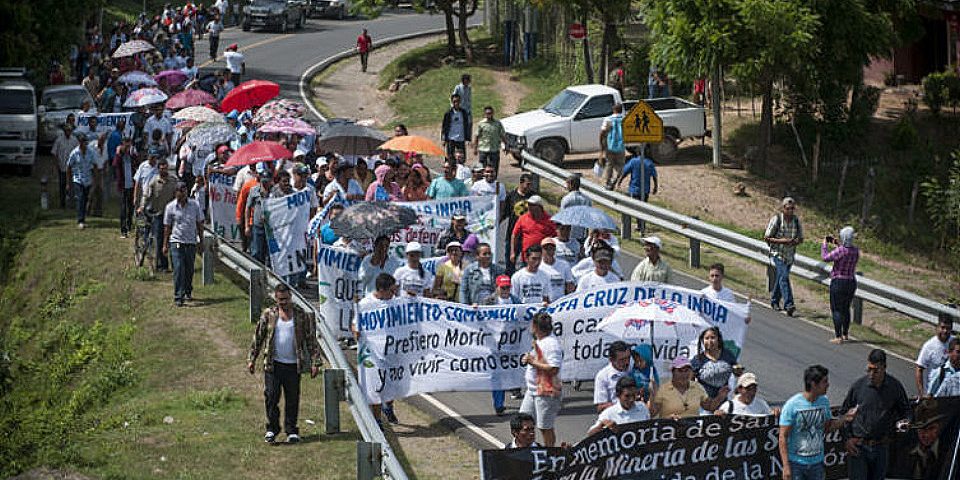 Movilización contra minera Condor Gold en Nicaragua