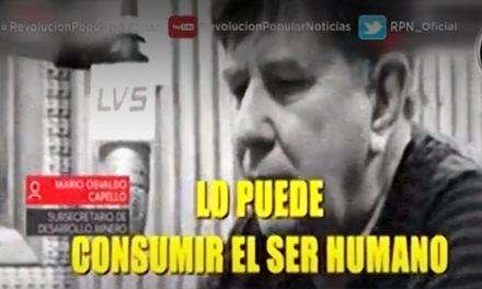 El Sub Secretario de Mineria dice que el cianuro lo pueden consumir las personas