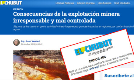 Diario El Chubut publicó una nota sobre los desastres ambientales de la megaminería