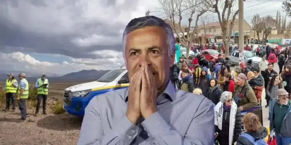 Cornejo montó una farsa minera con patovicas, censura y cerrojo en la montaña